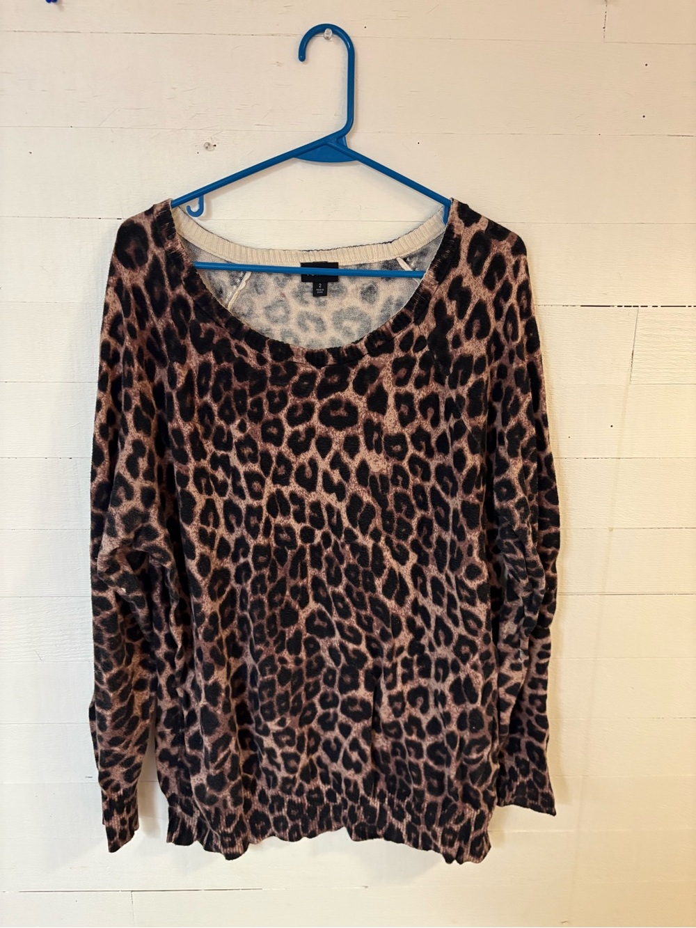 Torrid Size 2 Leopard Print Brown Black Cotton Lightweight Sweater